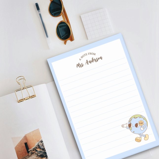 Niedlicher Retro-Funny Globe zurück zur Schule Post-it Klebezettel (Von Creator hochgeladen)