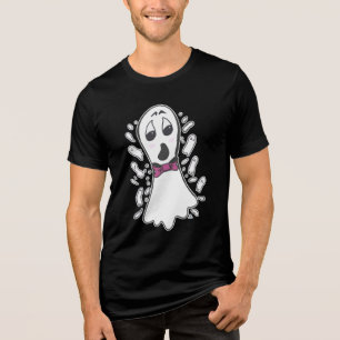 Niedlicher Retro Ghost Fun Halloween Vintager Cart Tri-Blend Shirt