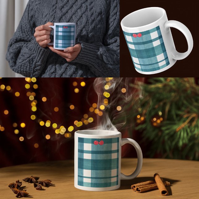 Niedlicher Retro-Gingham Kaffeetasse (Von Creator hochgeladen)