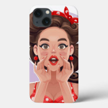 Niedlicher Retro Girl Phone Case