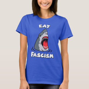 Niedlicher Retro-Hai - Faschismus essen Antifaschi T-Shirt