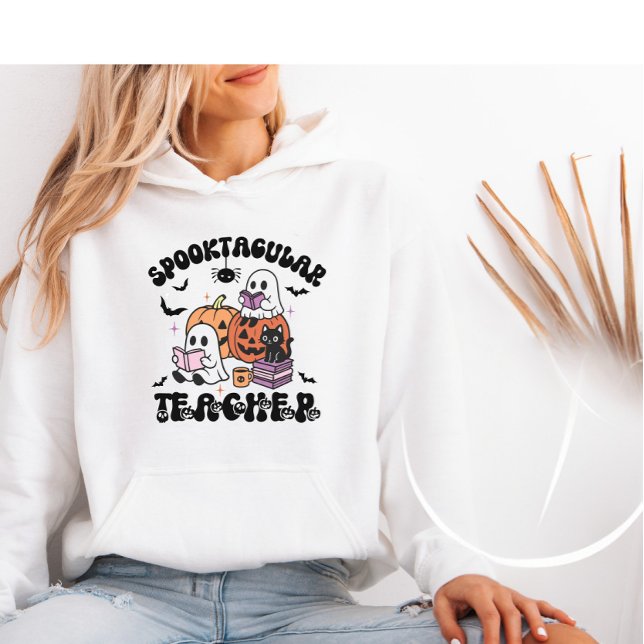 Niedlicher Retro Halloween Spooktacular-Lehrer Hoodie (Von Creator hochgeladen)