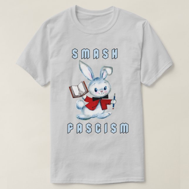 Niedlicher Retro-Hase - Schmetterling des Faschism T-Shirt (Design vorne)
