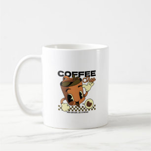 Niedlicher Retro-Kaffeecup-Charakter - Kaffeeshop Kaffeetasse