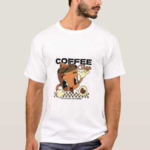 Niedlicher Retro-Kaffeecup-Charakter - Kaffeeshop T-Shirt