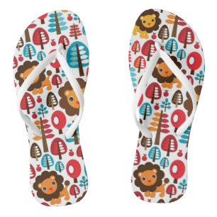 niedlicher retro Löwe scherzt Illustration Flip Flops
