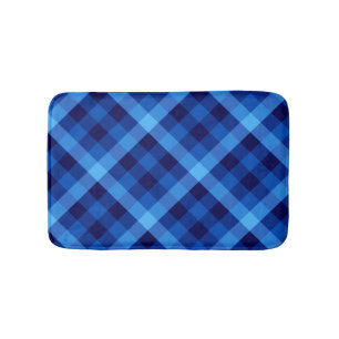Niedlicher Retro Ozean Blau Karierter Bademantel Badematte