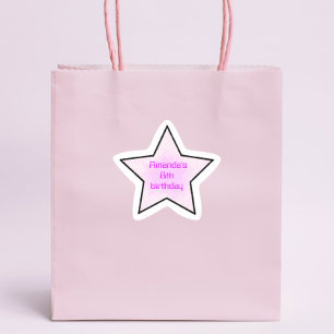 Niedlicher Retro Pastel Star Kindergeburtstag Stern-Aufkleber