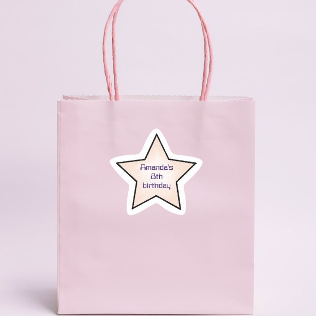 Niedlicher Retro Pastel Star Kindergeburtstag Stern-Aufkleber (Von Creator hochgeladen)