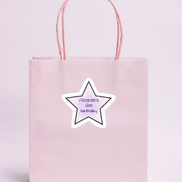 Niedlicher Retro Pastel Star Kindergeburtstag Stern-Aufkleber