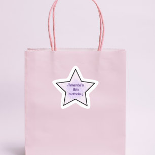Niedlicher Retro Pastel Star Kindergeburtstag Stern-Aufkleber