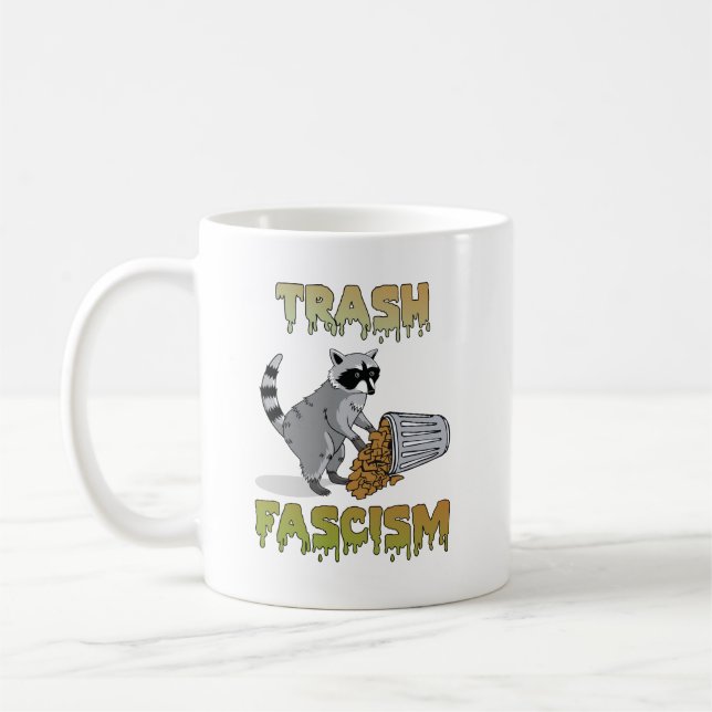 Niedlicher Retro-Raccoon - Trash Faschismus Kaffeetasse (Links)