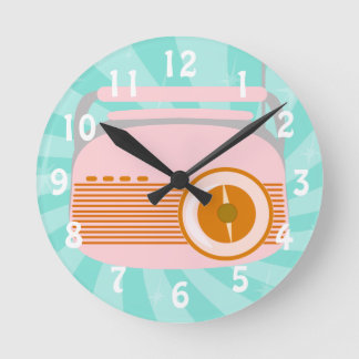 Niedlicher Retro Radio Runde Wanduhr