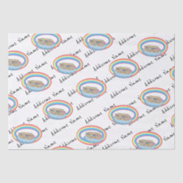 Niedlicher Retro-Regenbogen Noah's Ark on White Seidenpapier