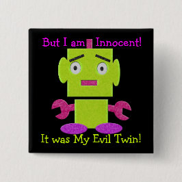 Niedlicher Retro-Roboter - Ghoul Green - Evil Twin Button