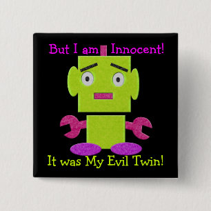 Niedlicher Retro-Roboter - Ghoul Green - Evil Twin Button