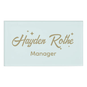 Niedlicher Retro-Script-Mitarbeiter Namenschild