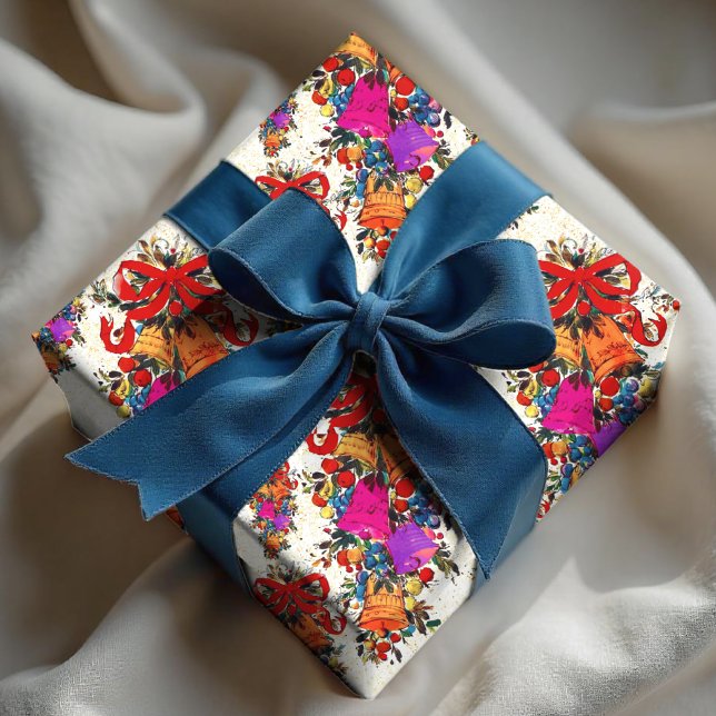 Niedlicher Retro-Vintager Rotbughei beige Geschenkpapier (Von Creator hochgeladen)