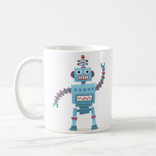 Niedlicher Retroboter android Kinder Cartoon Tasse