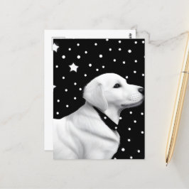 Niedlicher Retrohund schwarz-weiß Postkarte