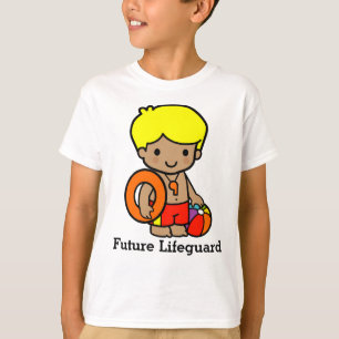 Niedlicher Rettungsjunge mit Lifesaver und Beach B T-Shirt
