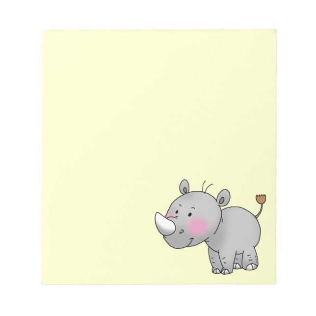 niedlicher Rhino Notizblock (Vorderseite)