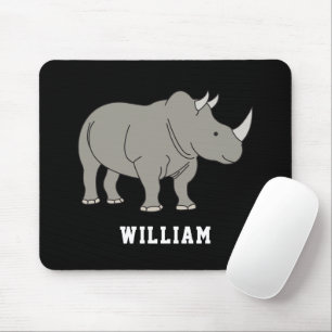 Niedlicher Rhino Personalisierter Individuelle Nam Mousepad