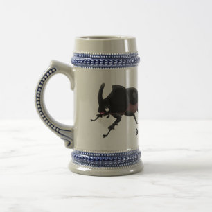 Niedlicher Rhinozerokerkäfer Cartoon Bierglas
