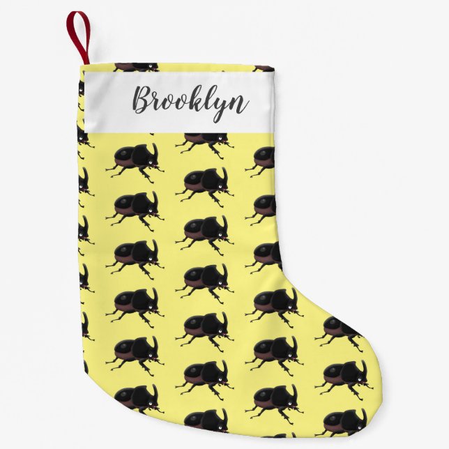 Niedlicher Rhinozerokerkäfer Cartoon Kleiner Weihnachtsstrumpf (Vorderseite)