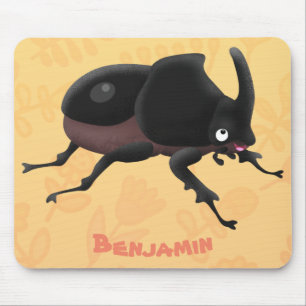 Niedlicher Rhinozerokerkäfer Cartoon Mousepad