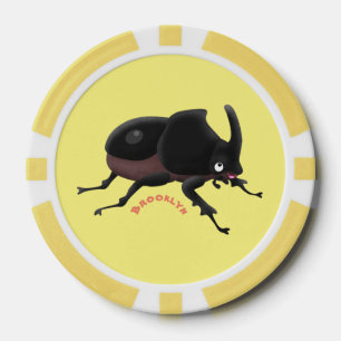 Niedlicher Rhinozerokerkäfer Cartoon Pokerchips