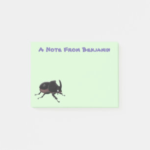 Niedlicher Rhinozerokerkäfer Cartoon Post-it Klebezettel