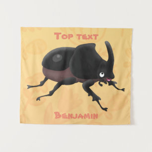 Niedlicher Rhinozerokerkäfer Cartoon Wandteppich