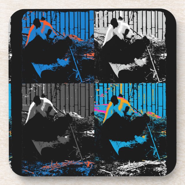 Niedlicher Riesenbär mit leckeren Bambus-Blätter Getränkeuntersetzer (Vorderseite)