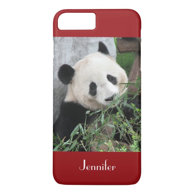 Niedlicher Riesenpanda, dunkelrot, Name, Case-Mate iPhone Hülle (Rückseite)