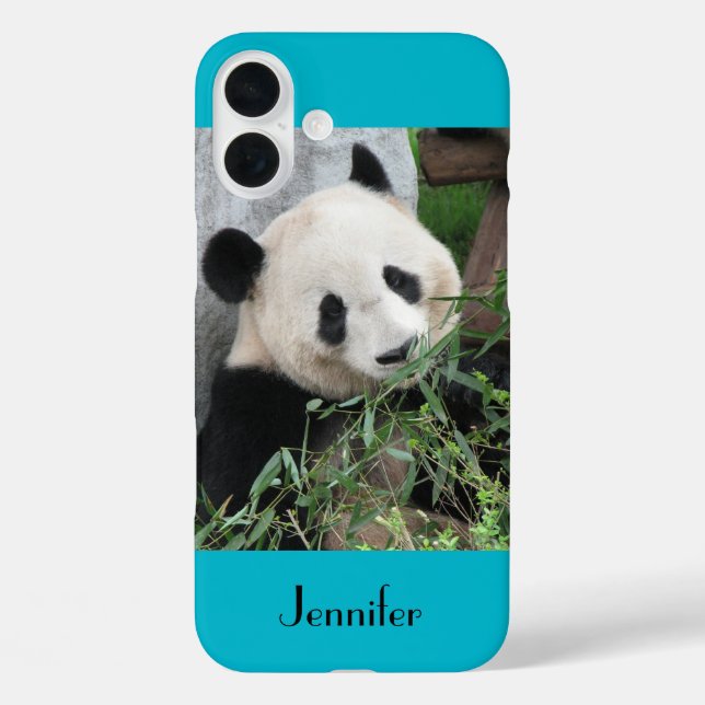 Niedlicher riesiger Panda, blauer Hintergrund, Case-Mate iPhone Hülle (Rückseite)
