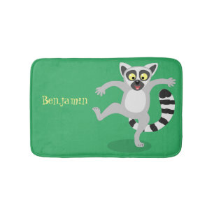Niedlicher Ring Schwanz lemur Tanz Cartoon Abbildu Badematte