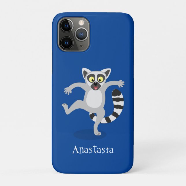 Niedlicher Ring Schwanz lemur Tanz Cartoon Abbildu Case-Mate iPhone Hülle (Rückseite)
