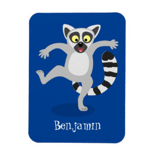 Niedlicher Ring Schwanz lemur Tanz Cartoon Abbildu Magnet