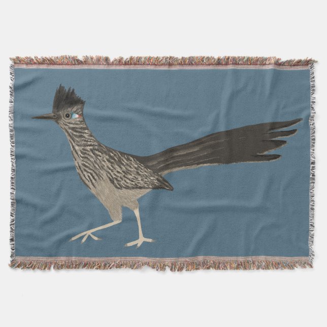 Niedlicher Roadrunner - Farbstil Kunst Decke (Vorderseite)