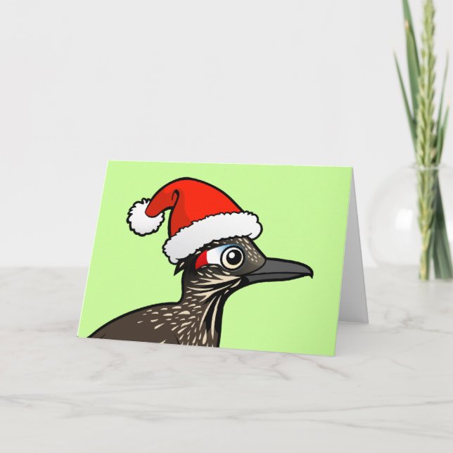 Niedlicher Roadrunner Weihnachtsmann Feiertagskarte (Vorderseite)