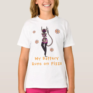 Niedlicher Robot Pizza Fun Art T - Shirt