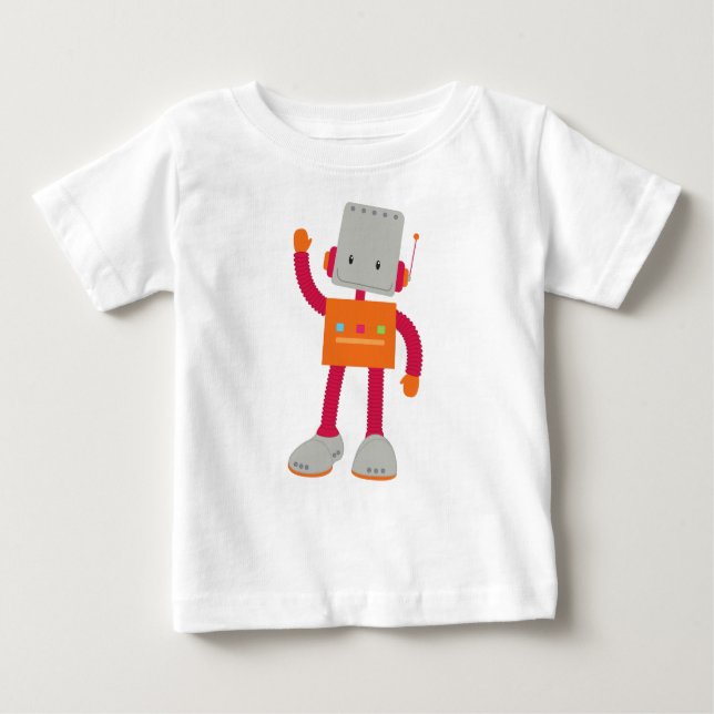 Niedlicher Roboter, Alberner Roboter, Funny Robot, Baby T-shirt (Vorderseite)