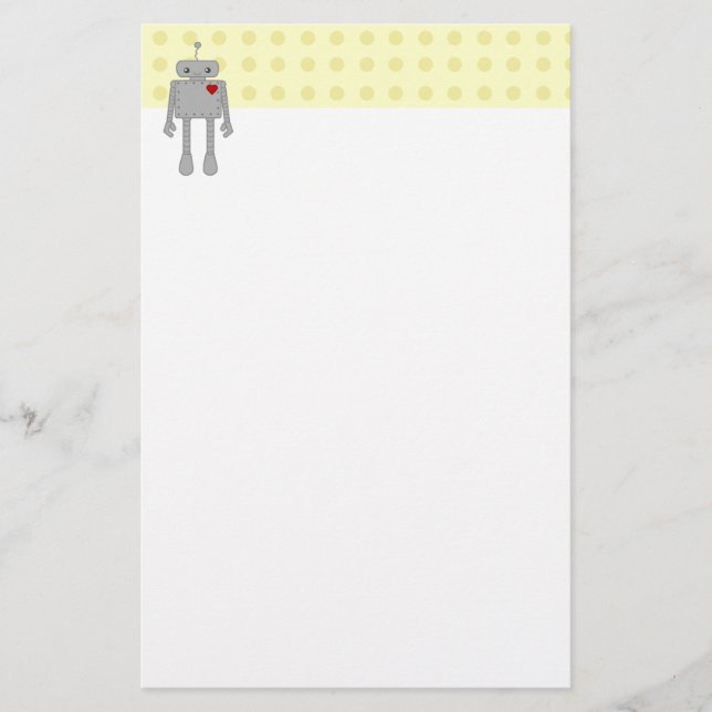 Niedlicher Roboter Briefpapier (Vorderseite)