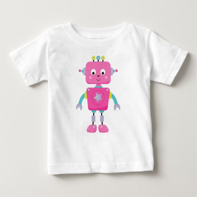 Niedlicher Roboter, Funny Robot, Alberner Roboter, Baby T-shirt (Vorderseite)