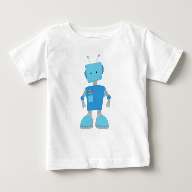 Niedlicher Roboter, Funny Robot, Alberner Roboter, Baby T-shirt (Vorderseite)