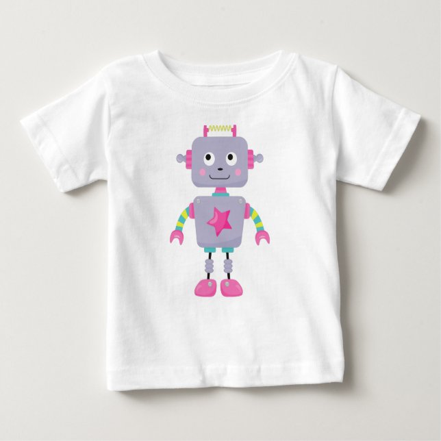 Niedlicher Roboter, Funny Robot, Alberner Roboter, Baby T-shirt (Vorderseite)