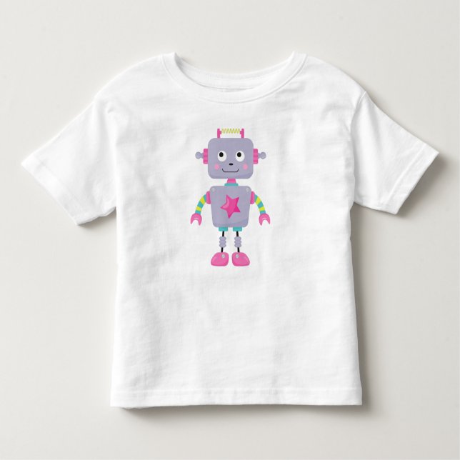 Niedlicher Roboter, Funny Robot, Alberner Roboter, Kleinkind T-shirt (Vorderseite)