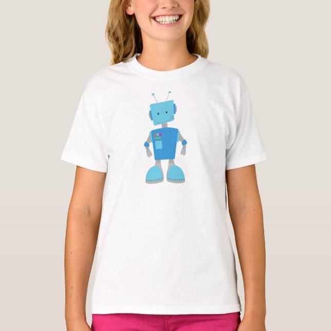 Niedlicher Roboter, Funny Robot, Alberner Roboter, T-Shirt (Vorderseite)
