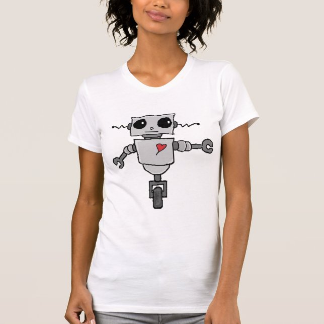 Niedlicher Roboter in der Liebe T-Shirt (Vorderseite)